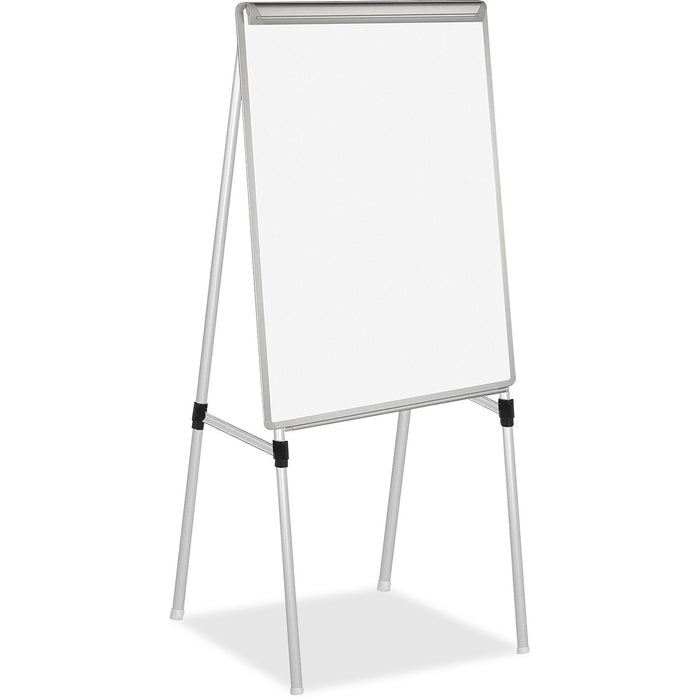 MasterVision Quad-pod Presentation Easel - 27" (68.58 cm) Width x 35" (88.90 cm) Height - Silver Frame - Rectangle - Floor Standing - Telescoping Leg, Foldable, Pen Tray, Adjustable Height - 1 Each
