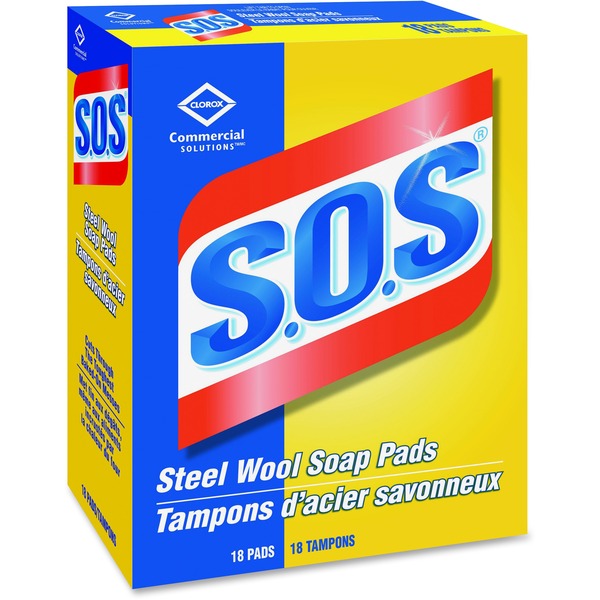 S.O.S Steel Wool Soap Pads - For Multipurpose - Pad - Blue - 18 / Box