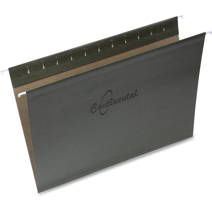 Continental Letter Yes Hanging Folder - 8 1/2" (215.90 mm) x 11" (279.40 mm) - Green - Durable, Reinforced, Repositionable Tab - 100% Recycled - 25 / Box