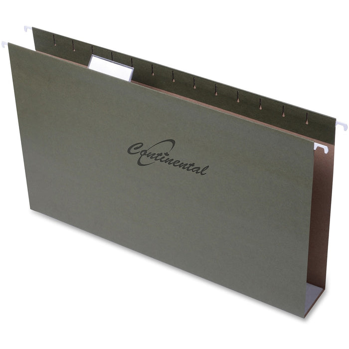 Continental Legal Yes Hanging Folder - 2" (50.80 mm) Folder Capacity - 8 1/2" (215.90 mm) x 14" (355.60 mm) - Standard Green - Reinforced, Durable, Repositionable Tab - 25 / Box