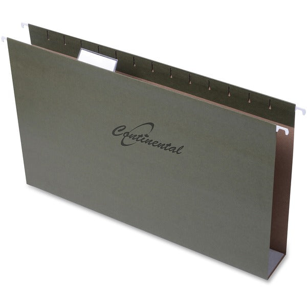 Continental Legal Recycled Hanging Folder - 2" (50.80 mm) Folder Capacity - 8 1/2" (215.90 mm) x 14" (355.60 mm) - Standard Green - Reinforced, Durable, Repositionable Tab - 25 / Box