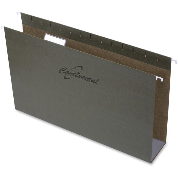 Continental Legal Recycled Hanging Folder - 3" (76.20 mm) Folder Capacity - 8 1/2" (215.90 mm) x 14" (355.60 mm) - Standard Green - Reinforced, Durable, Repositionable Tab - 25 / Box