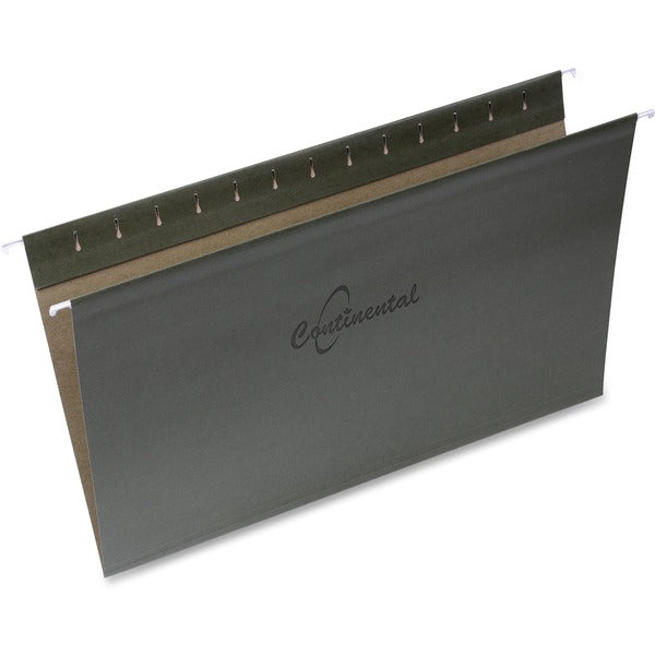 Continental Legal Recycled Hanging Folder - 8 1/2" (215.90 mm) x 14" (355.60 mm) - Standard Green - Flexible, Repositionable Tab, Durable, Reinforced - 25 / Box
