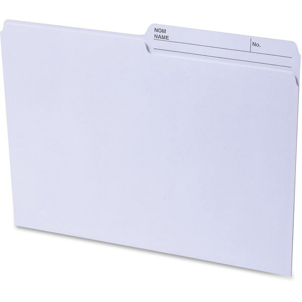 Continental 1/2 Tab Cut Letter Recycled Top Tab File Folder - 8 1/2" (215.90 mm) x 11" (279.40 mm) - Top Tab Location - Assorted Tab Position - Ivory - Reversible, Labeling Area, Durable, Long Lasting, Bend Resistant, Tear Resistant - 100% Recycled - 100