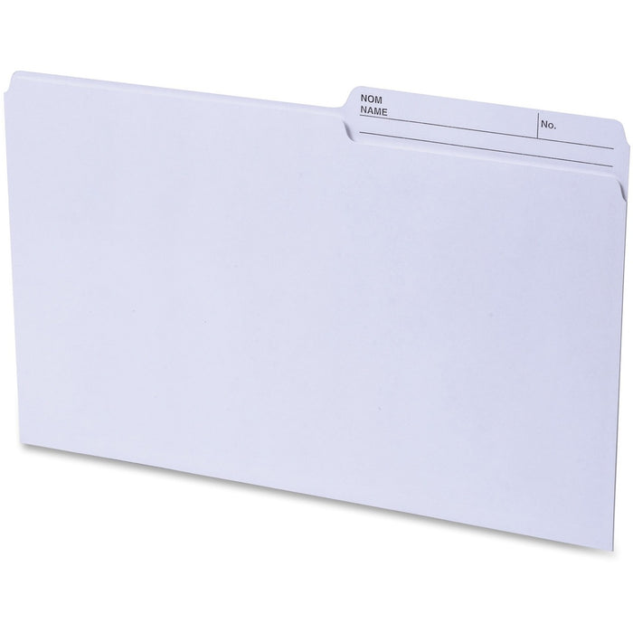 Continental 1/2 Tab Cut Legal Recycled Top Tab File Folder - 8 1/2" (215.90 mm) x 14" (355.60 mm) - Top Tab Location - Assorted Tab Position - Ivory - Reversible, Labeling Area, Durable, Long Lasting, Bend Resistant, Tear Resistant - 100% Recycled - 100 /