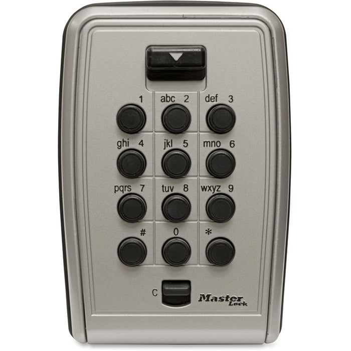 Master Master Lock Wall-Mount Push Button Lock Box - Black, Gray Door - Mechanical Key