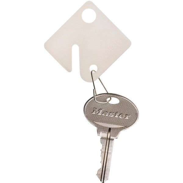 Master Model No. 7117D Snap Hook Key Tags, 20ea. Per Bag - 1.66" (42.16 mm) Length x 1.50" (38.10 mm) Width - Rectangular - Plastic - White - 20 / Pack