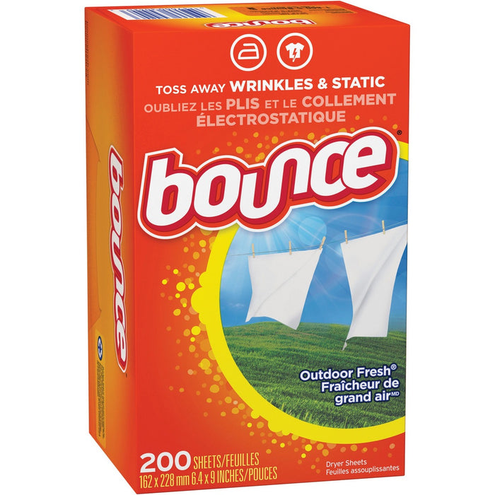 Bounce 4-in-1 Dryer Sheets - For Fabric - Sheet - Fresh Scent - Machine Washable - White - 1 Each