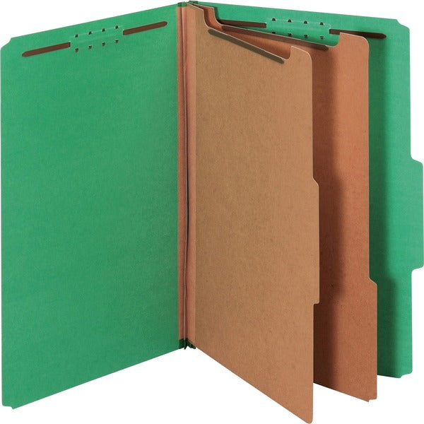 Pendaflex 2/5 Tab Cut Legal Recycled Classification Folder - 8 1/2" (215.90 mm) x 14" (355.60 mm) - 2 1/2" (63.50 mm) Expansion - 2" (50.80 mm) for Folder, 1" (25.40 mm) for Divider - Top Tab Location - Right of Center Tab Position - 2 Divider - 25 pt. (8