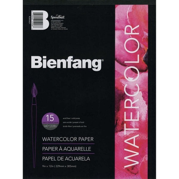 Bienfang #538 - pH Neutral Watercolor Paper - Student Grade - 140 lb. - 15 Sheets - Glue - 140 lb (63502.93 g) Basis Weight - 11" (279.40 mm) x 15" (381 mm) Sheet Size - Acid-free, Washable, Bleed-free, Heavyweight, pH Neutral - 1 Each