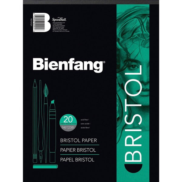 Bienfang Vellum Bristol Board Drawing Paper - 20 Sheets - Glue - 146 lb (66224.49 g) Basis Weight - 12" (304.80 mm) Height x 9" (228.60 mm) Width - Acid-free, Yellowing Resistant, Bleed Resistant, Smooth, Heavyweight - Recycled - 1 Each
