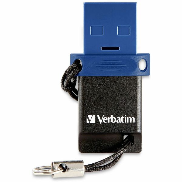 Verbatim 32GB Store 'n' Go Dual USB 3.2 Gen 1 Flash Drive for USB-C™ Devices - Blue - 32 GB - USB 3.2 (Gen 1) Type C, USB 3.2 (Gen 1) Type A - Blue - Lifetime Warranty - 1 Each