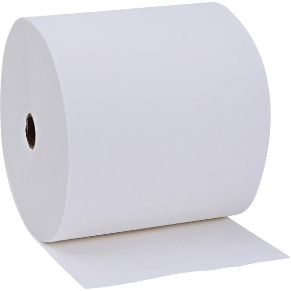 Genuine Joe Solutions 1-ply Hardwound Towels - 1 Ply - 7" (177.80 mm) Width x 600 ft (182.88 m) Length - 0.98" (24.89 mm) Core - White - Virgin Fiber - 6 / Carton