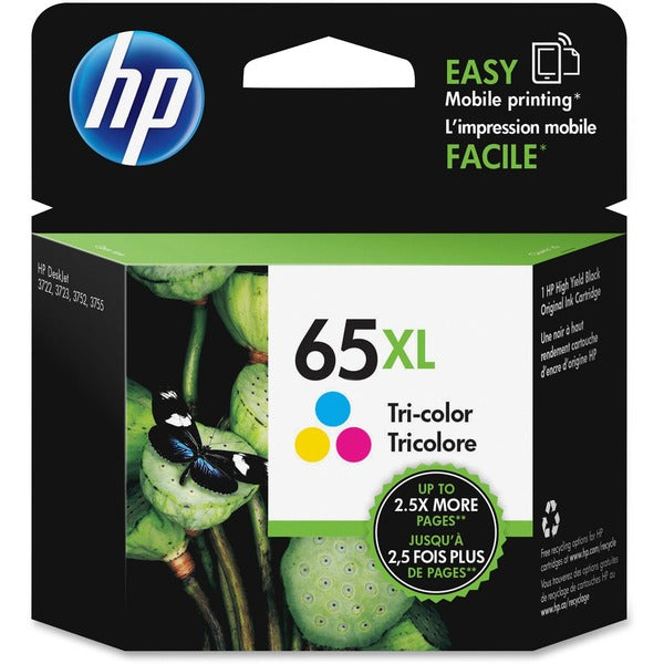 HP 65XL Original Ink Cartridge - Single Pack - Inkjet - High Yield - 300 Pages - Cyan, Magenta, Yellow - 1 Pack