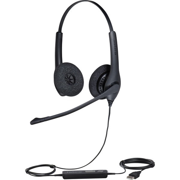 Jabra BIZ 1500 Headset - Stereo - USB - Wired - 32 Ohm - 20 Hz to 6.80 kHz - Over-the-head - Binaural - Supra-aural - 7.5 ft (2.30 m) Cable - Noise Canceling - Black