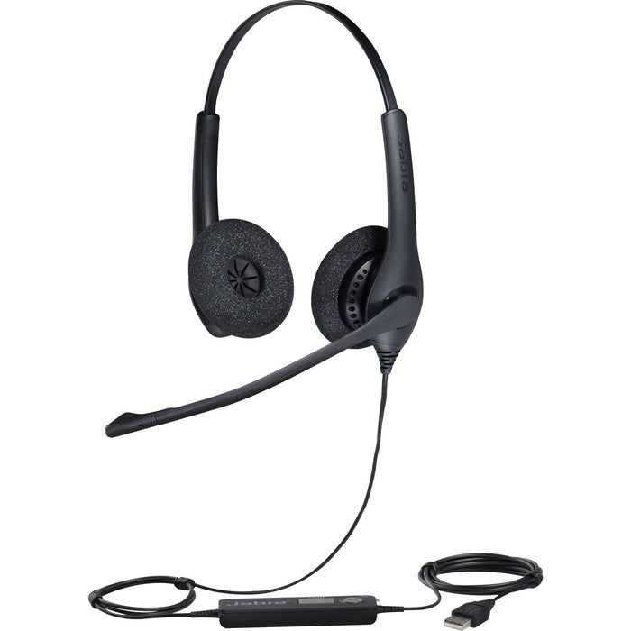 Jabra BIZ 1500 Headset - Stereo - USB - Wired - 32 Ohm - 20 Hz to 6.80 kHz - Over-the-head - Binaural - Supra-aural - 7.5 ft (2.30 m) Cable - Noise Canceling - Black