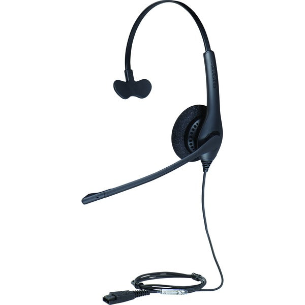 Jabra BIZ 1500 Headset - Mono - Quick Disconnect - Wired - 300 Ohm - 20 Hz to 4.50 kHz - Over-the-head - Monaural - Supra-aural - 3.1 ft (0.95 m) Cable - Noise Canceling - Black