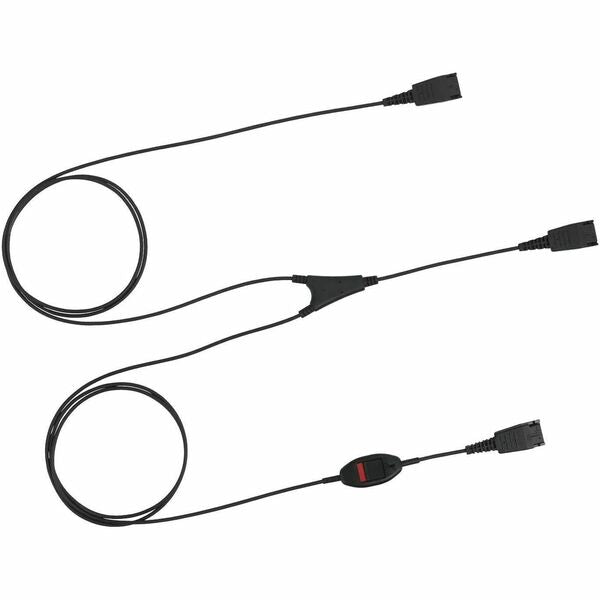 Jabra Supervisor Cord - Quick Disconnect Phone Cable for Microphone, Headset, Phone - First End: 1 x Quick Disconnect Phone - Second End: 2 x Quick Disconnect Phone - Black - 1 Each