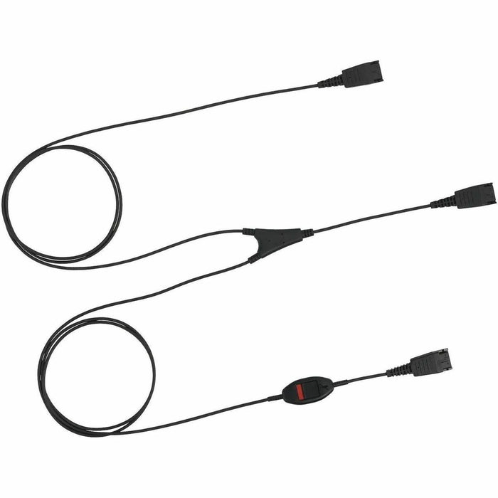 Jabra Supervisor Cord - Quick Disconnect Phone Cable for Microphone, Headset, Phone - First End: 1 x Quick Disconnect Phone - Second End: 2 x Quick Disconnect Phone - Black - 1 Each