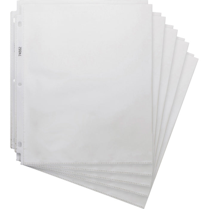 Business Source Heavyweight Sheet Protectors - 3.3 mil (0.08 mm) Thickness - For Letter 8 1/2" (215.90 mm) x 11" (279.40 mm) Sheet - 3 x Holes - Clear - Polypropylene - 200 / Box