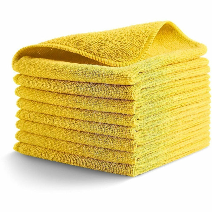 Rubbermaid Commercial HYGEN r-40 Recycled Microfiber Cloths, 16"x16" , Yellow - 12" (304.80 mm) Length x 12" (304.80 mm) Width - Reusable, Bleach-safe, Chemical Resistant, Launderable - Yellow - 24 / Pack