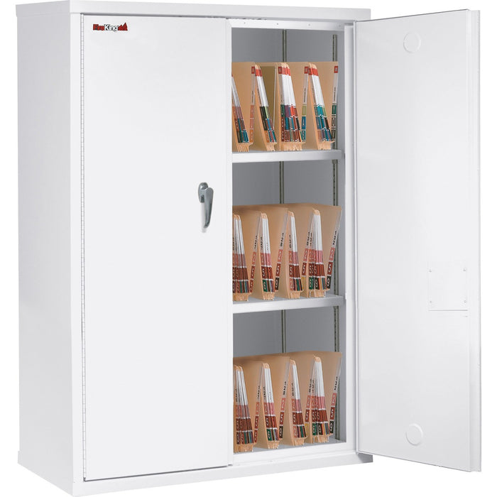 FireKing CF4436-MD File Cabinet - 36" (91.44 cm) Width x 19.25" (48.90 cm) Depth x 44" (111.76 cm) Height - 3 x Shelf(ves) - Letter - Fire Resistant, Key Lock, Adjustable Divider - Arctic White - Powder Coated - No