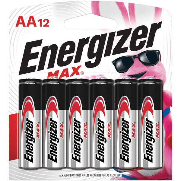 Energizer MAX Alkaline AA Batteries - For Multipurpose, Digital Camera, Toy - AAsapceShelf Life - 12 / Pack