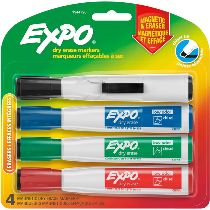 Expo Eraser Cap Magnetic Dry Erase Marker Set - Assorted Ink - 4 / Pack