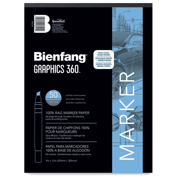 Bienfang Graphics 360 Marker Paper Pad - 50 Sheets - Glued - 16 lb (7257.48 g) Basis Weight - 60 g/m² Grammage - 11" (279.40 mm) x 14" (355.60 mm) Sheet Size - Translucent Paper - Smooth, Acid-free, Bleed Resistant - 1 Each