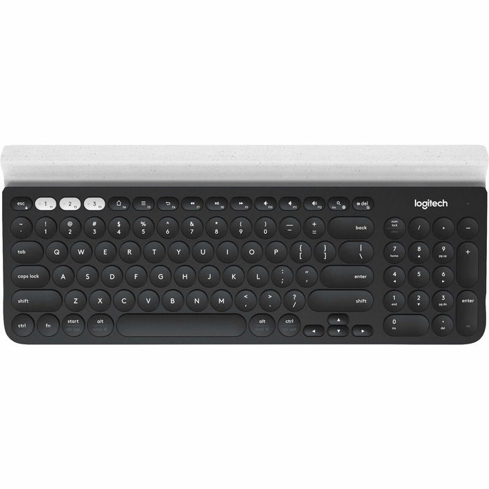 Logitech K780 Multi-Device Wireless Keyboard - Wireless Connectivity - Bluetooth - 33 ft (10058.40 mm) - 2.40 GHz - USB Interface - Home, Search, Back, App Switch, Easy-Switch, On/Off Switch Hot Key(s) - Windows 11, Windows 10, ChromeOS, macOS 10.15, iOS