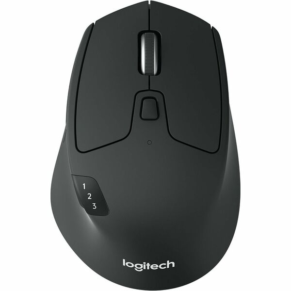 Logitech M720 Triathlon Multi-Device Wireless Mouse, Bluetooth, USB Unifying Receiver, 1000 DPI, 8 Buttons, 2-Year Battery, Compatible with Laptop, PC, Mac, iPadOS - Black - Optical - Wireless - 32.81 ft (10000 mm) - Bluetooth/Radio Frequency - 2.40 GHz -