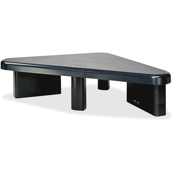DAC MP-214 Height-Adjustable Corner Monitor/Laptop Stand with 2-USB Ports - 66 lb (29937.10 g) Load Capacity - 4.75" (120.65 mm) Height x 19.50" (495.30 mm) Width x 15" (381 mm) Depth - Black - For Monitor, Notebook, Printer, Fax Machine - Comfortable, St