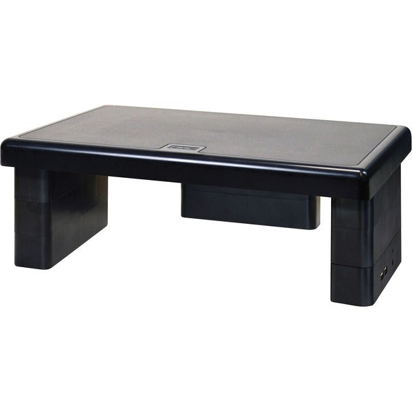 DAC&reg; Stax MP-213 Height-Adjustable Monitor/Laptop Stand with 2-USB Ports, Black - 66 lb (29937.10 g) Load Capacity - 13" (330.20 mm) Width x 10.50" (266.70 mm) Depth - Black - For Monitor, Notebook, Printer, Fax Machine - Comfortable, Built-in USB Por