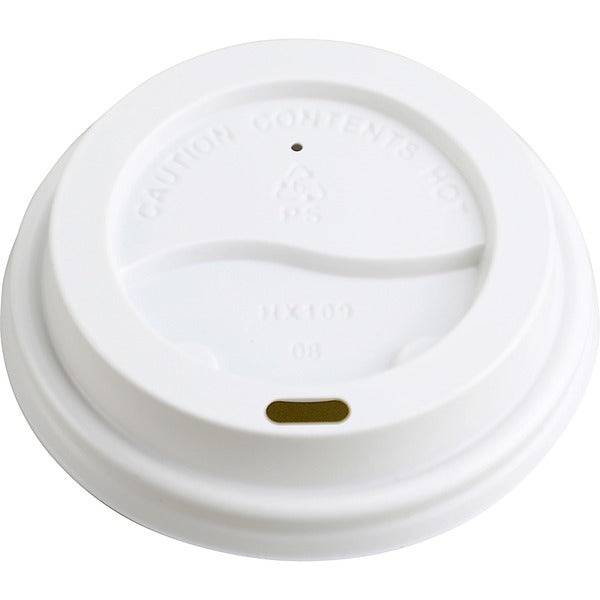 Genuine Joe Raised Siphole Hot Cup Lids - White - 50 / Pack