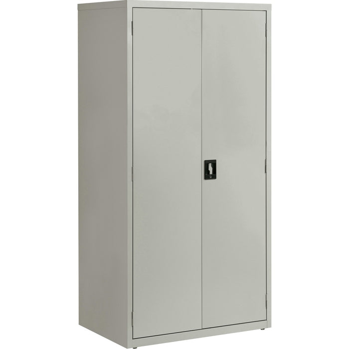 Lorell Fortress Series Storage Cabinet - 36" (91.44 cm) Width x 24" (60.96 cm) Depth x 72" (182.88 cm) Height - 5 x Shelf(ves) - Hinged Door(s) - Sturdy, Recessed Locking Handle, Removable Lock, Durable, Storage Space - Light Gray - Powder Coated - Steel