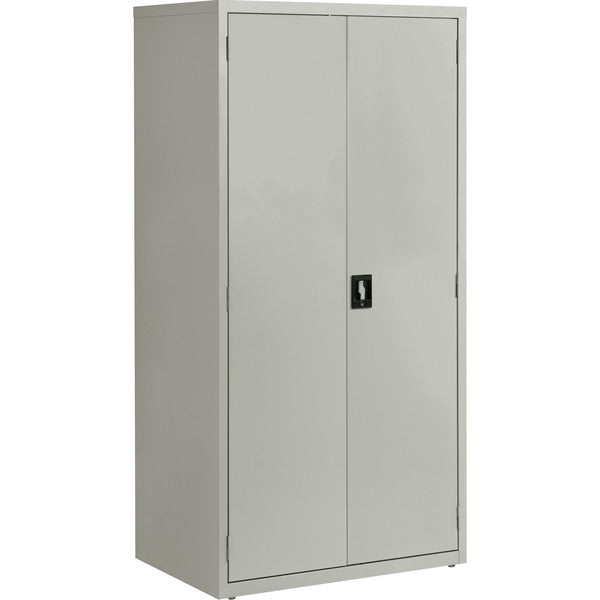 Lorell Fortress Series Storage Cabinet - 36" (91.44 cm) Width x 24" (60.96 cm) Depth x 72" (182.88 cm) Height - 5 x Shelf(ves) - Hinged Door(s) - Sturdy, Recessed Locking Handle, Removable Lock, Durable, Storage Space - Light Gray - Powder Coated - Steel