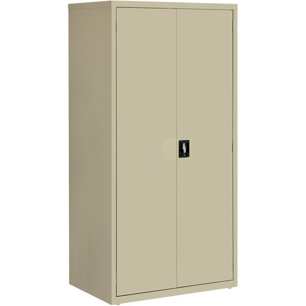Lorell Fortress Series Storage Cabinet - 36" (914.40 mm) Width x 24" (609.60 mm) Depth x 72" (1828.80 mm) Height - 5 x Shelf(ves) - Hinged Door(s) - Sturdy, Recessed Locking Handle, Removable Lock, Durable, Storage Space - Putty - Powder Coated - Steel -