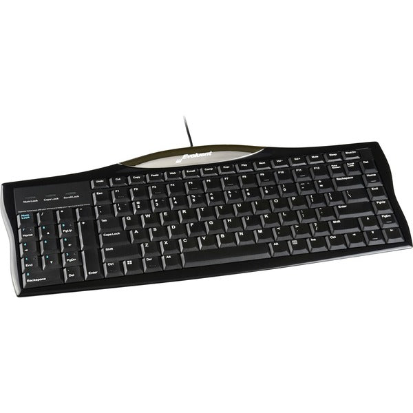 Evoluent Reduced Reach Right-Hand Keyboard - Cable Connectivity - USB Interface - Undo, Cut, Copy, Paste, Email, My Computer, Previous Page, Play, Next Page, Volume Down, Volume Up, ... Hot Key(s) - Windows, Linux, Unix, Mac OS - QWERTY Layout - PC, Mac -