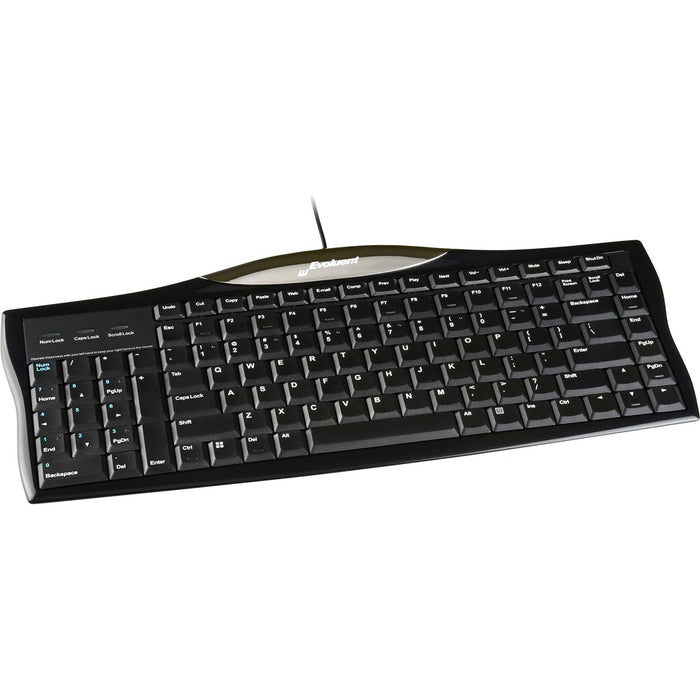 Evoluent Reduced Reach Right-Hand Keyboard - Cable Connectivity - USB Interface - Undo, Cut, Copy, Paste, Email, My Computer, Previous Page, Play, Next Page, Volume Down, Volume Up, ... Hot Key(s) - Windows, Linux, Unix, Mac OS - QWERTY Layout - PC, Mac -
