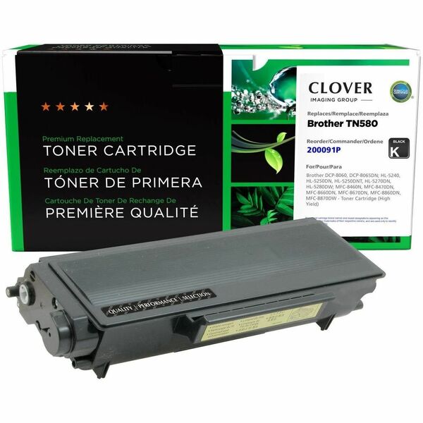 CIG Remanufactured High Yield Laser Toner Cartridge Brother TN3170, Brother TN580, Lenovo LT3500 - Black - 1 Each - 7,000 Pages