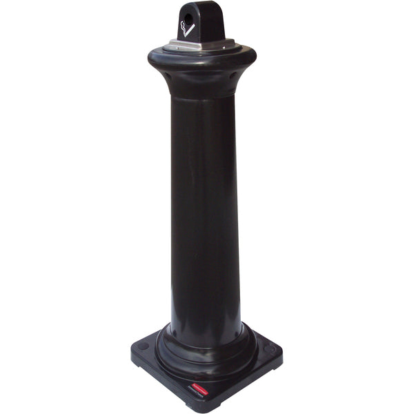 Rubbermaid Ash Tray - 39.4" (1001 mm) Height x 12.2" (311 mm) Width x 12.2" (311 mm) Depth - Steel - Black - 1 Each