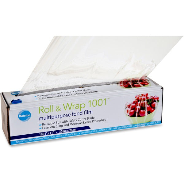 Ralston Roll & Wrap 1001 - 11" (279.40 mm) Width x 1001 ft (305104.80 mm) Length - Dispenser - Polyvinyl Chloride (PVC) - Transparent - 1 Each