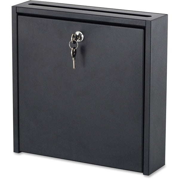 Safco 12 x 12" Wall-Mounted Inter-department Mailbox with Lock - External Dimensions: 12" (304.80 mm) Width x 12" (304.80 mm) Height - 11.04 L - Media Size Supported: Letter - Steel - Black Powder Coat - For Mail, File, Document, Envelope, Key, Memo, Disc