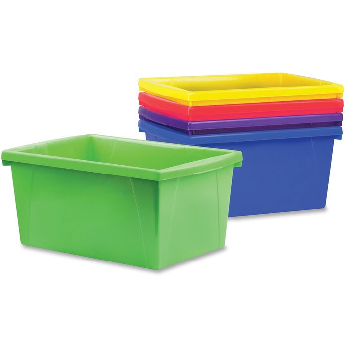 Storex 5.5 Gallon Storage Bin - 1 Compartment(s) - 8.3" (210.82 mm) Height x 11.9" (302.26 mm) Width x 16.8" (426.72 mm) Depth - Assorted - Plastic - 1 Each