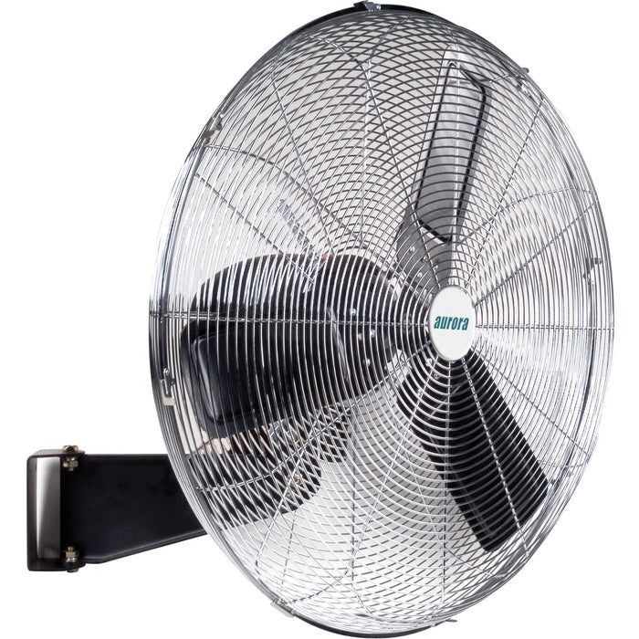 Matrix Wall Mount Fan - 26" Fan Diameter - 2 Speed - Oscillating, Adjustable Height - Metal - Black, Chrome