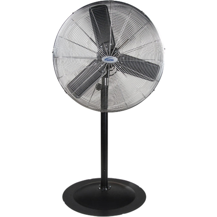 Matrix Pedestal Fan - 30" Fan Diameter - 2 Speed - Adjustable Height - Metal - Black, Chrome