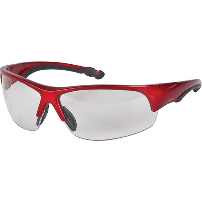 Zenith Z1900 Series Safety Glasses Red/Clear - Recommended for: Eye, Warehouse, Industrial - Ultraviolet Protection - Clear Lens - Red Frame - 1 Each