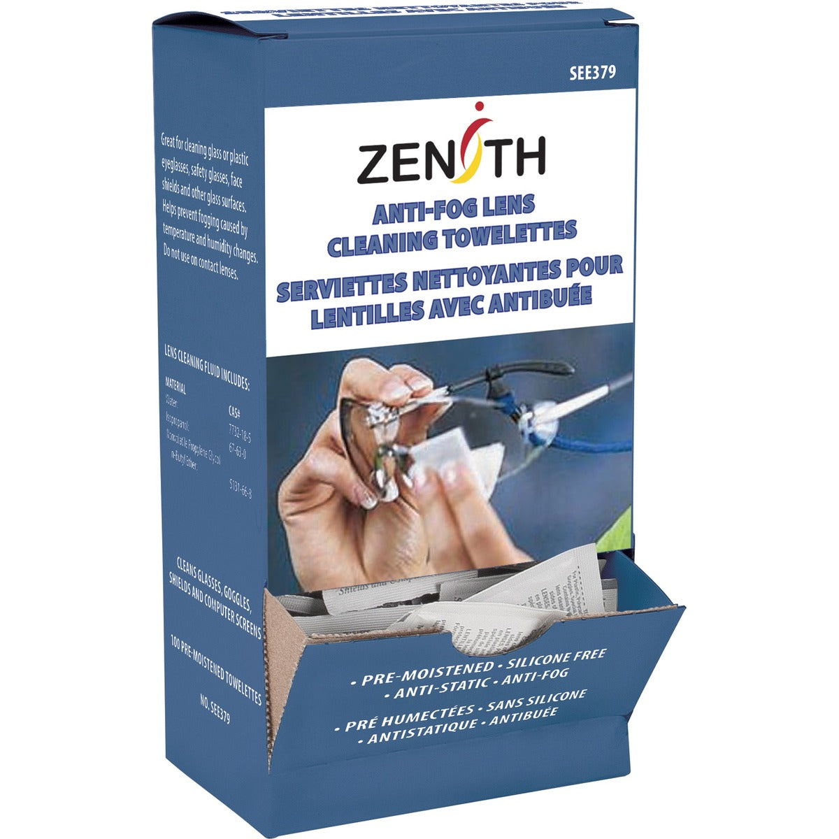 Zenith Lens Cleaning Towelettes - Streak-free, Anti-fog, Anti-static ...