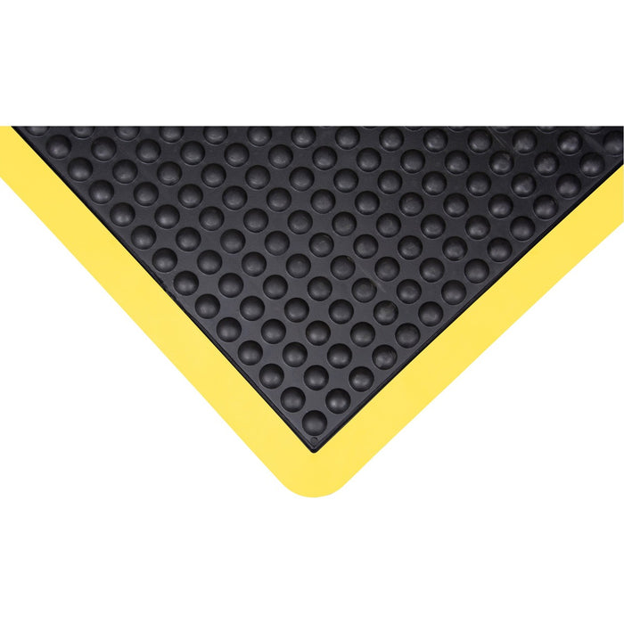 Zenith Anti-Fatigue Dome Mat - 36" (914.40 mm) Length x 24" (609.60 mm) Width x 0.500" (12.70 mm) Thickness - Rectangular - Bubbled - Rubber - Yellow, Black
