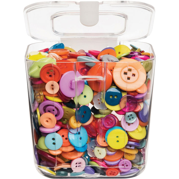 Deflecto Stackable Caddy Organizer Canister - 4.4" (111 mm) Height x 4.4" (112 mm) Width x 4" (102 mm) Depth - Clear - 1 Each